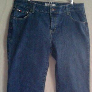 Tommy Hilfiger Cropped/Capri Jeans Pink floral embroidered Pocket Size 16